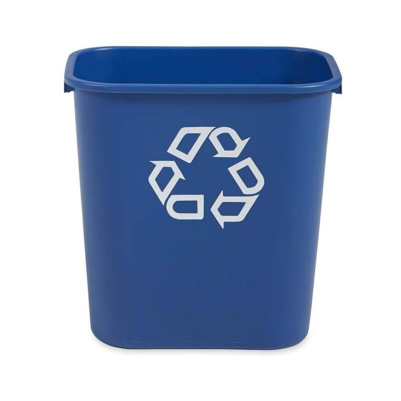 Rubbermaid Papierkorb, 26,6 Liter, rechteckig, PE, blau