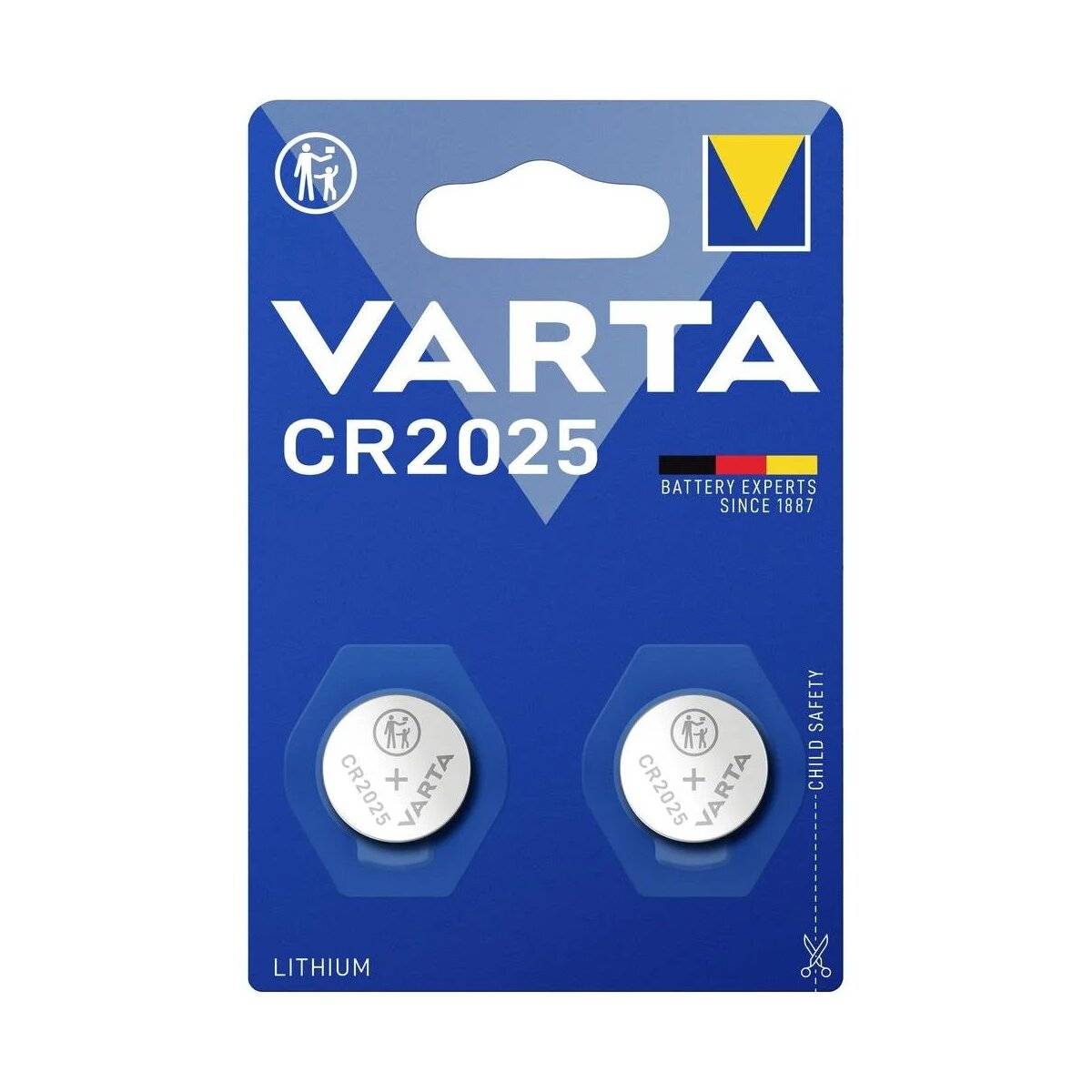 Varta 2er-Pack Knopfzellen CR2025 - Lithium-Batterie mit 170mAh