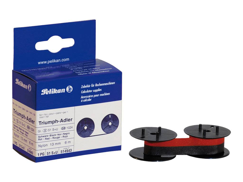Pelikan Gr. 51 S+U/2 - 2 - Schwarz / Rot - 13 mm x 6 m