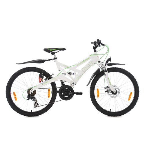 Mountainbike ATB  Fully 24'' 4Masters weiß-grün RH 42 cm KS Cycling