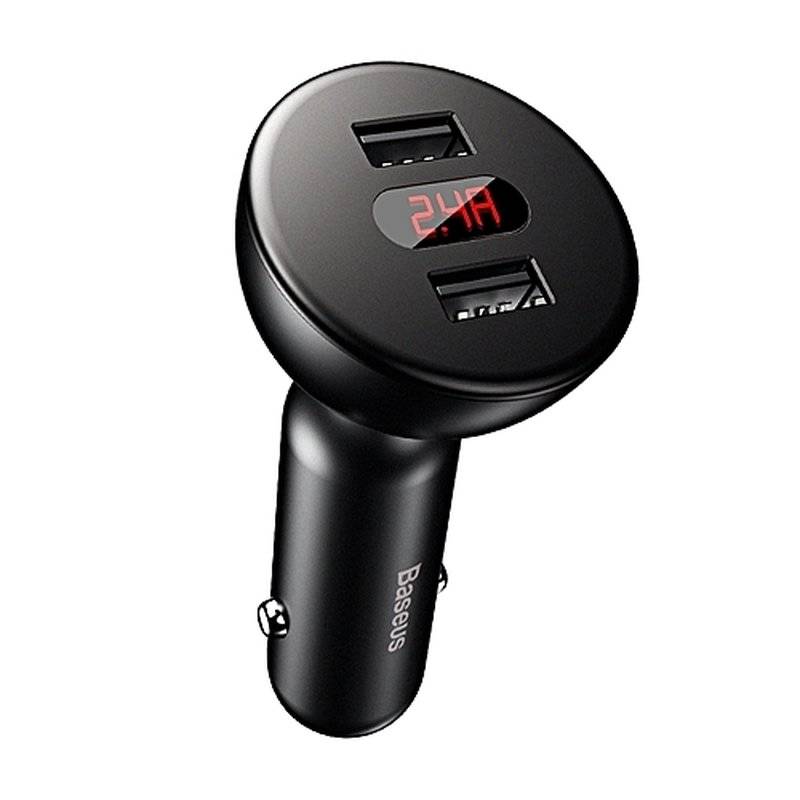 Car Charger Auto KFZ PKW Ladegerät mit LCD-Anzeige Voltmeter 4.8A Smartphones & Tablet schwarz