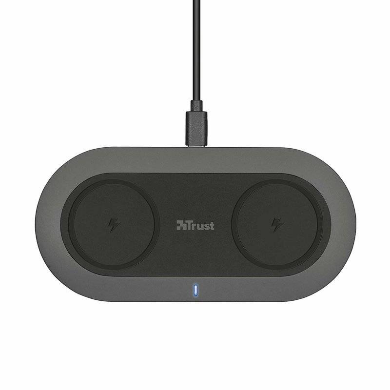 Trust YudoX2 Kabelloses 2-in-1 Ladegerät Smartphones ( Qi-fähige Geräte) schwarz