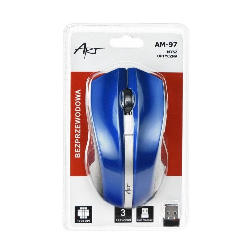 ART Kabellose Maus Wireless Schnurlose Optische 3 Tasten Maus USB Laptop Blau