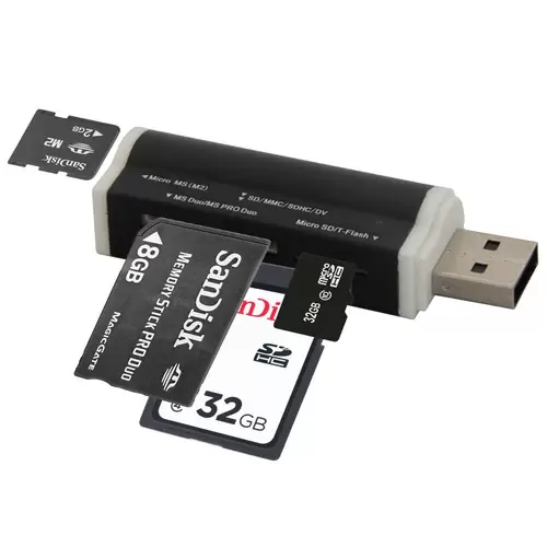 All-in-One Speicherkartenleser SD/Micro SD/M2/M2PRODUO USB Kartenlesergerät Adapter Silber All-in-One Speicherkartenleser SD/Micro SD/M2/M2PRODUO USB Kartenlesergerät Adapter Silber