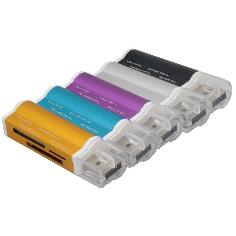 All-in-One Speicherkartenleser SD/Micro SD/M2/M2PRODUO USB Kartenlesergerät Adapter Gold