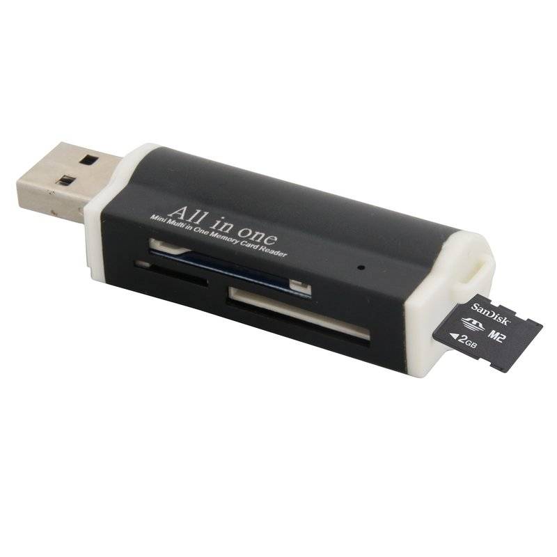 All-in-One Speicherkartenleser SD/Micro SD/M2/M2PRODUO USB Kartenlesergerät Adapter Gold