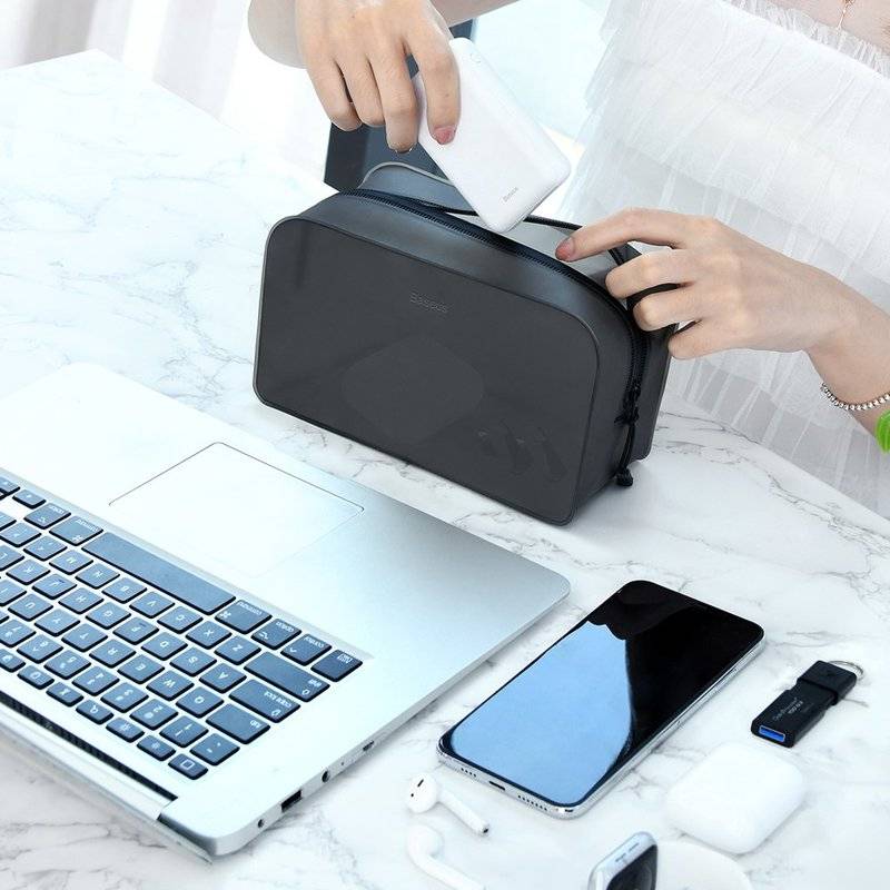 Baseus Universal Tasche Kleinigkeiten und mobile Smartphone Geräte tasche 198 x 90 x 120mm L schwarz