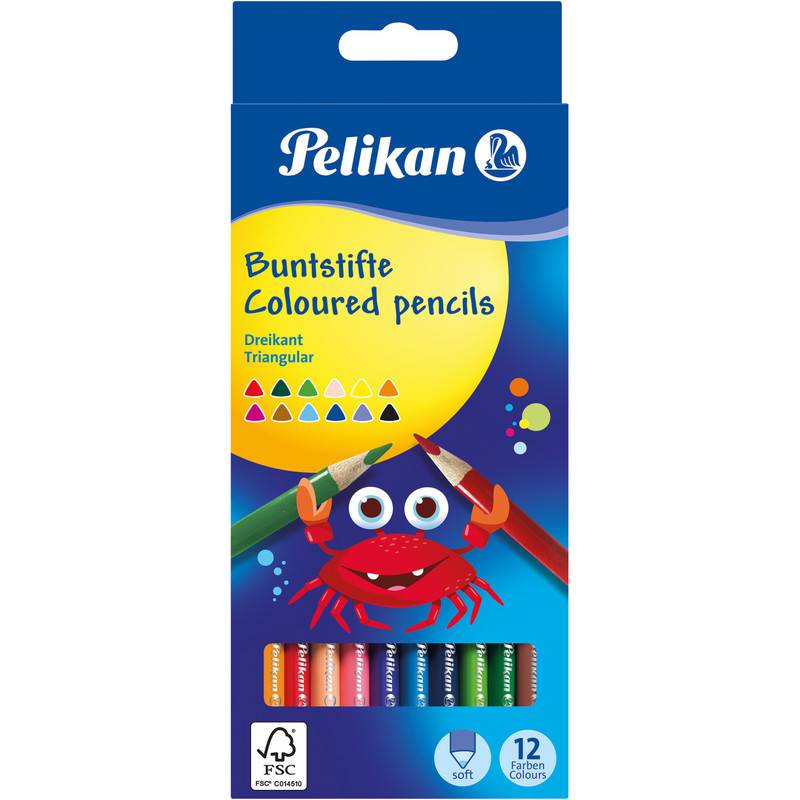 Pelikan Dreikant-Buntstifte dünn, 12er Kartonetui