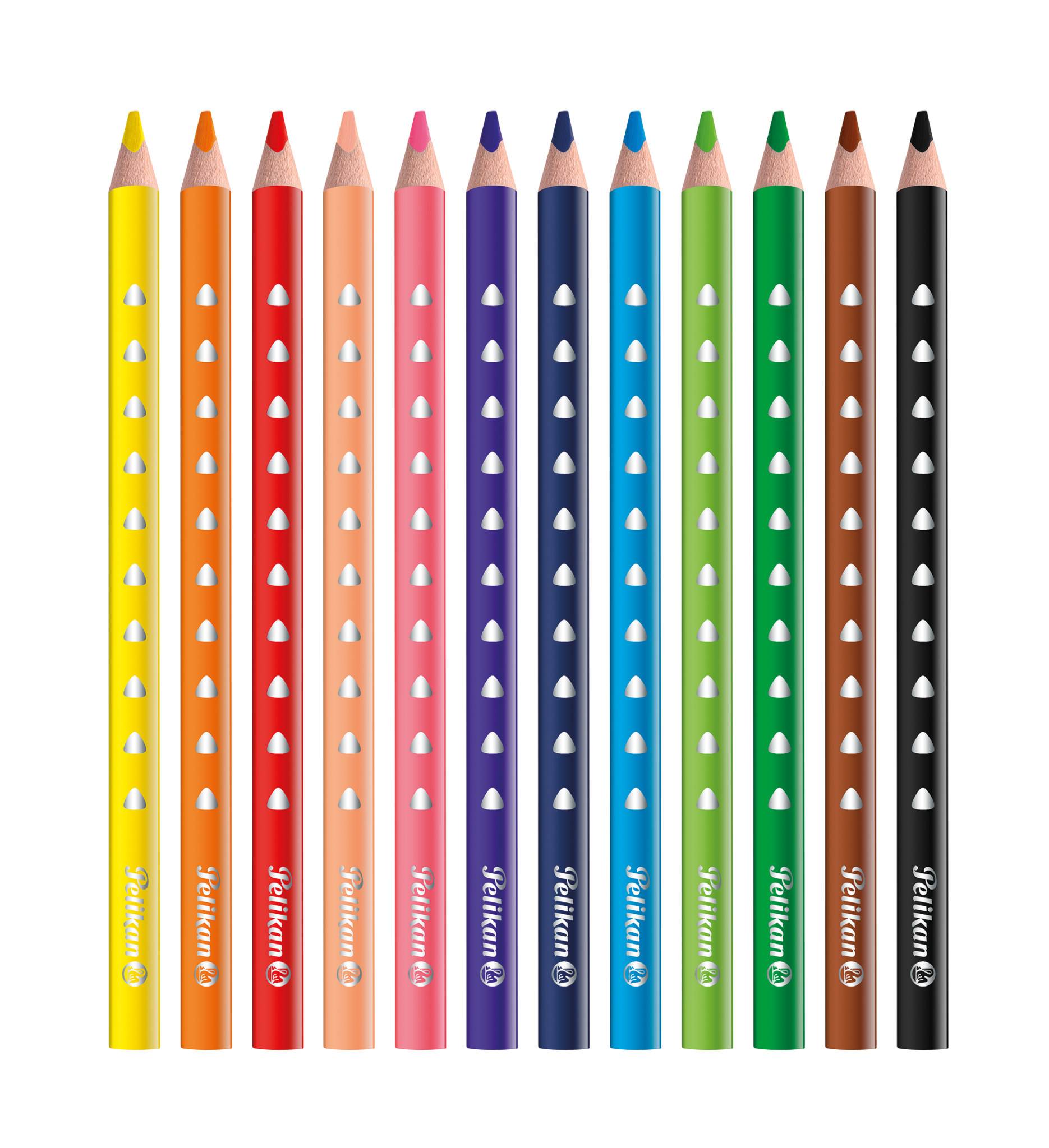 Pelikan 700627, Schwarz, Blau, Braun, Grün, Hellblau, Hellgrün, Orange, Pfirsich, Pink, Rot, Violett, Gelb, 12 Stück(e)