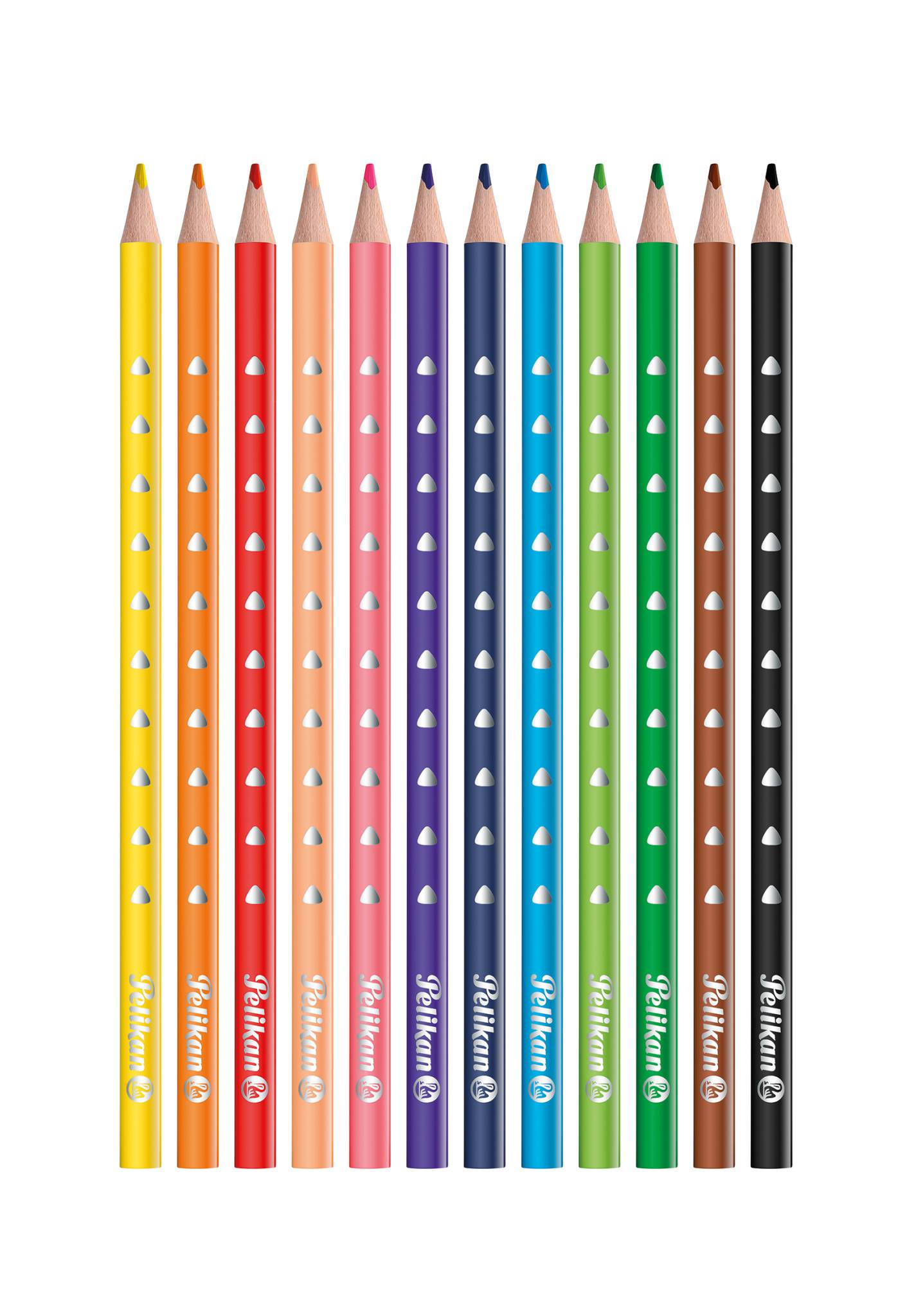 Pelikan 700634, Schwarz, Blau, Braun, Grün, Hellblau, Hellgrün, Orange, Pfirsich, Pink, Rot, Violett, Gelb, 12 Stück(e)