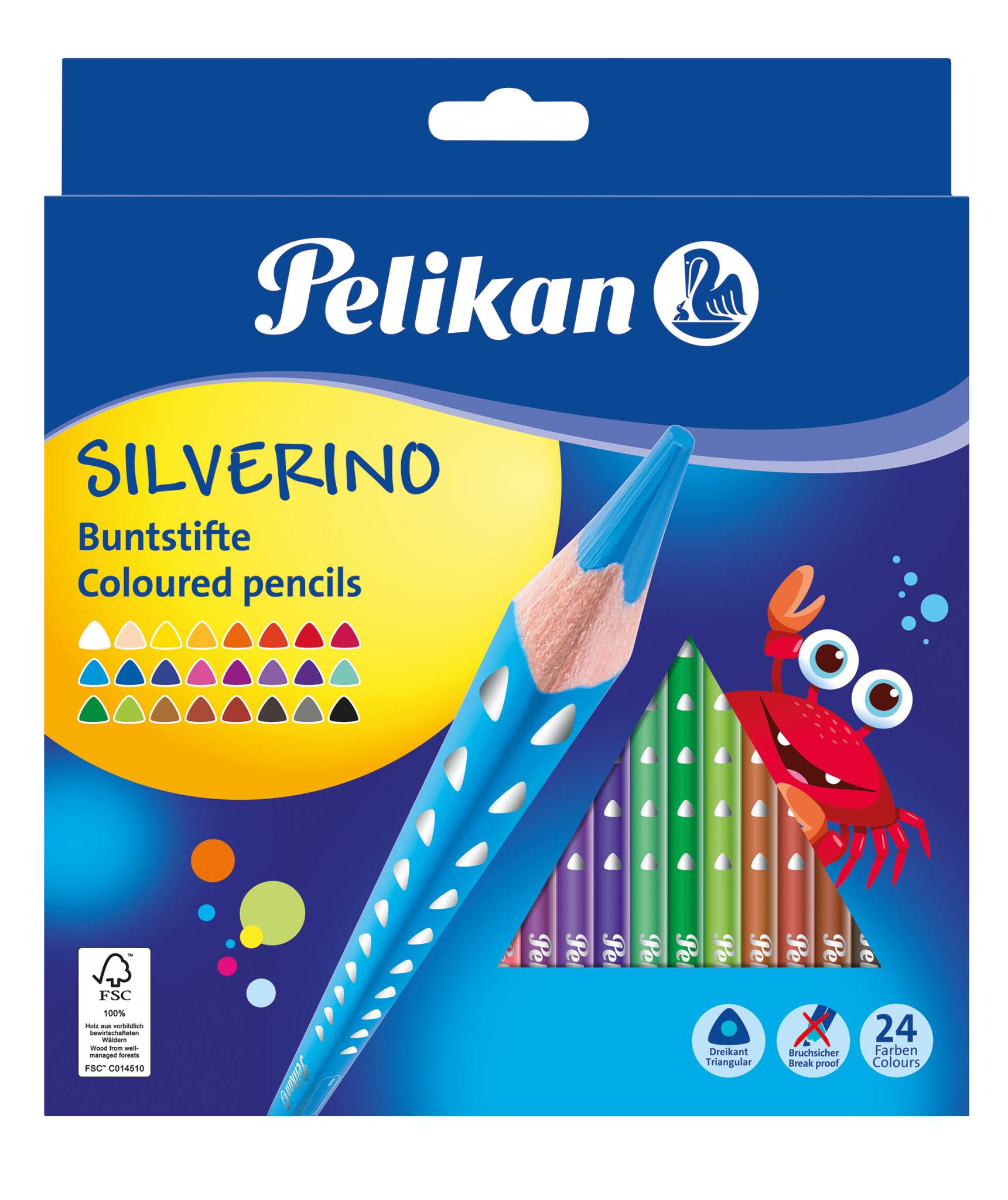 Pelikan 700665, Schwarz, Blau, Braun, Grün, Grau, Hellblau, Hellgrün, Mehrfarbig, Orange, Pfirsich, Pink,..., 24 Stück(e