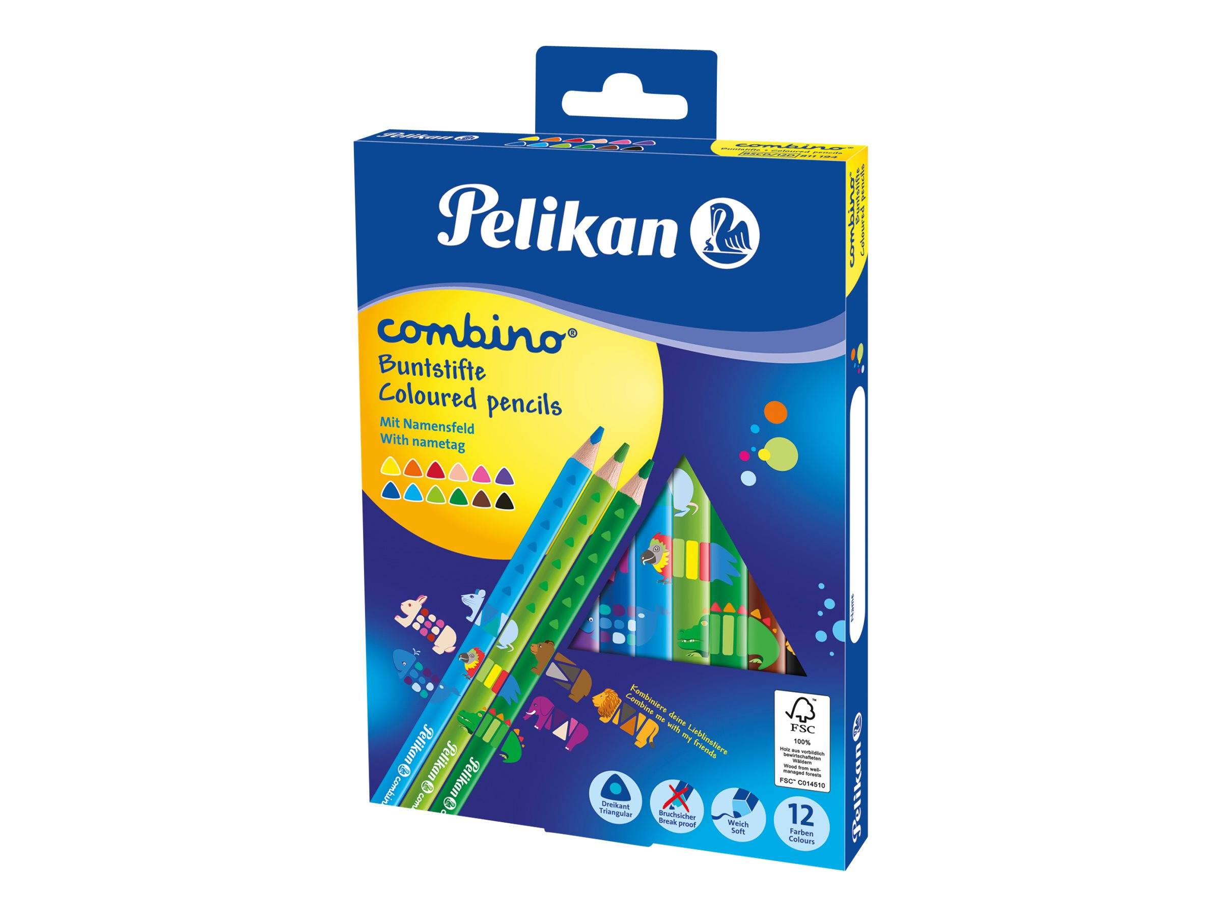Pelikan Combino - Farbstift - weich - verschiedene Farben - 4 mm (Packung mit 12)