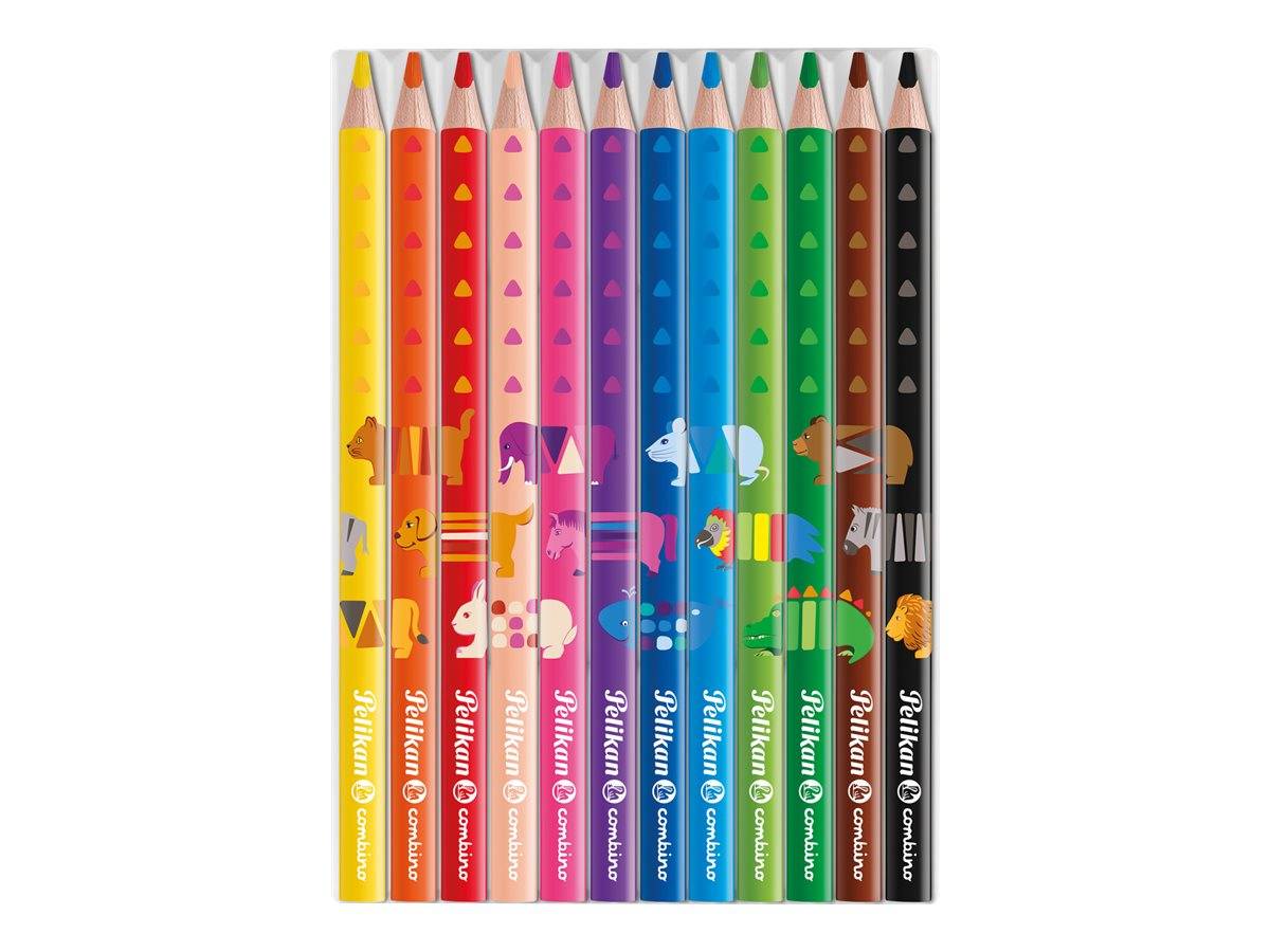 Pelikan Combino - Farbstift - weich - verschiedene Farben - 4 mm (Packung mit 12)