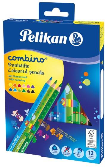 Pelikan Combino - Farbstift - weich - verschiedene Farben - 4 mm (Packung mit 12)