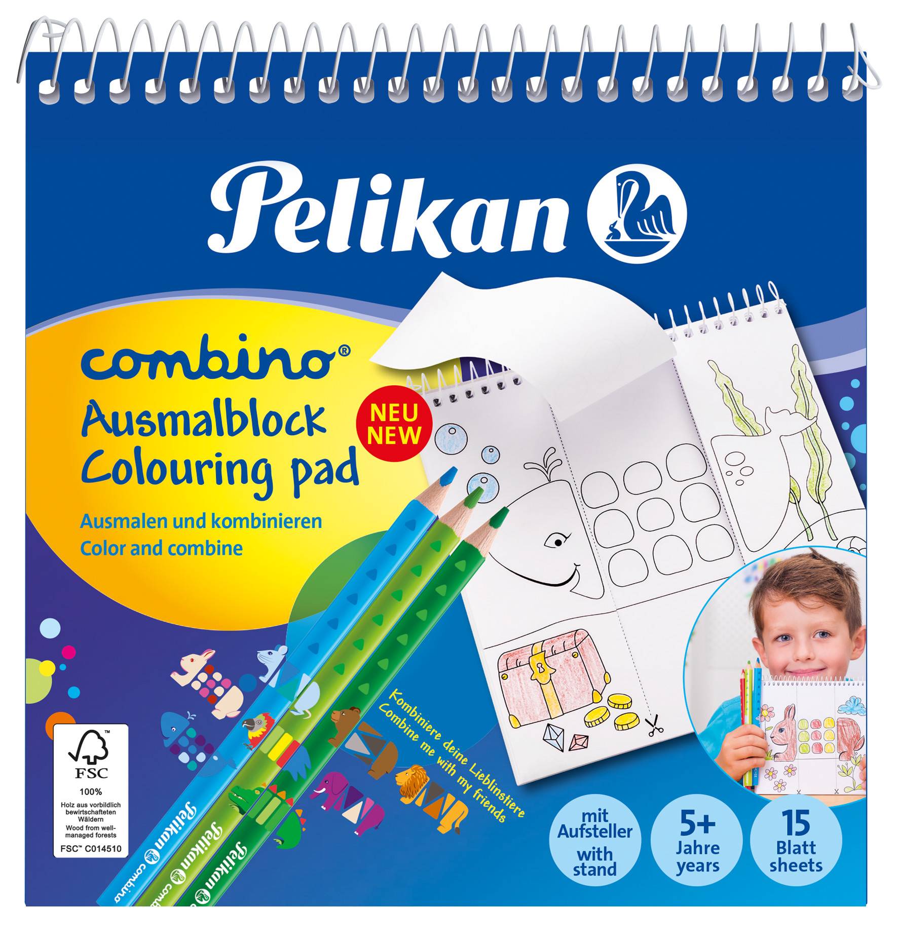 Pelikan 811231, 15 Seiten, Junge/Mädchen, Bleistifte enthalten, Bilder-Set zum Ausmalen