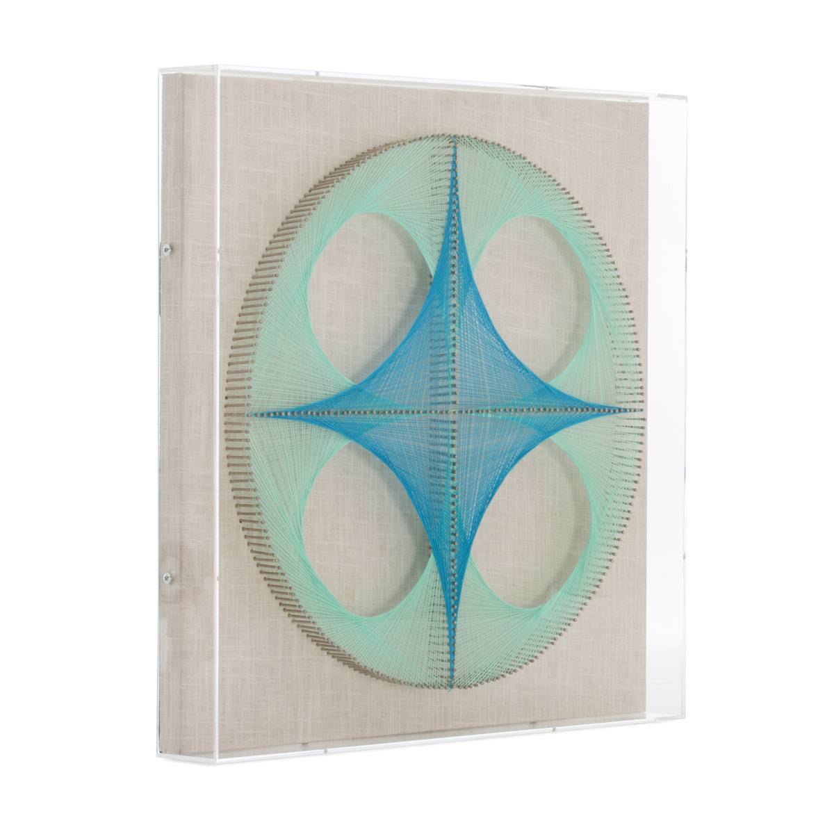 Faden-Wandbild Happiness 45cm x 45cm