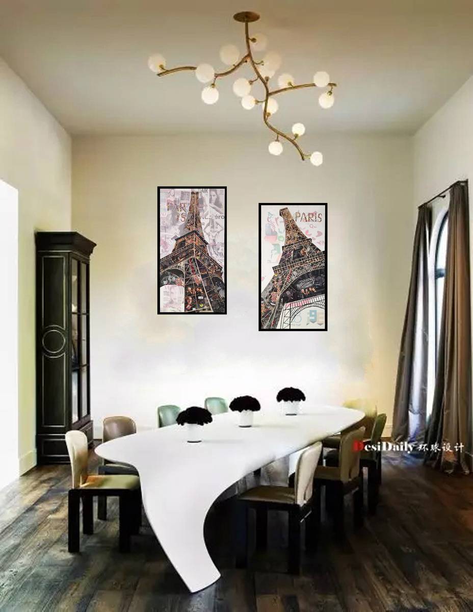 Papier Wandbild Eiffelturm II 52cm x 102cm