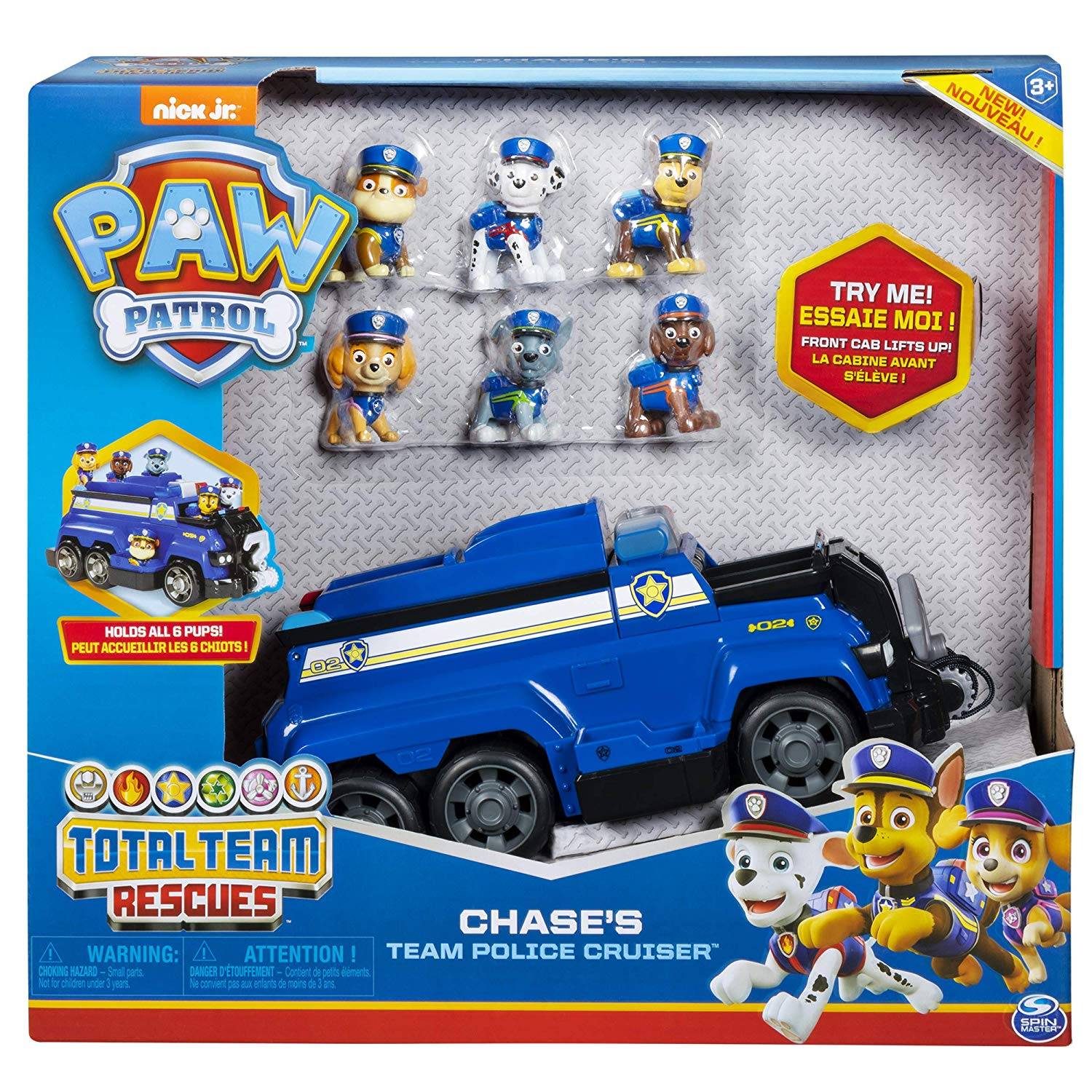 Paw Patrol - Polizeifahrzeug mit 6 Figuren Team Rescue Chase