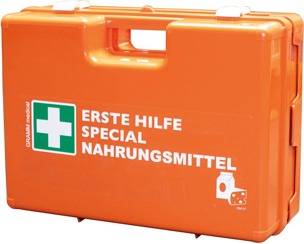 Verbandkasten, orange, DIN13157 + Erweiterung Nahrungsmittel