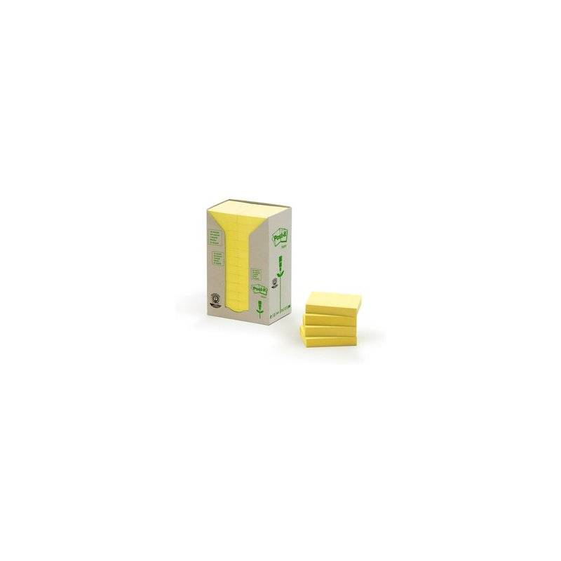 Post-it Haftnotizen Recycling notes, 51 x 38 mm, gelb