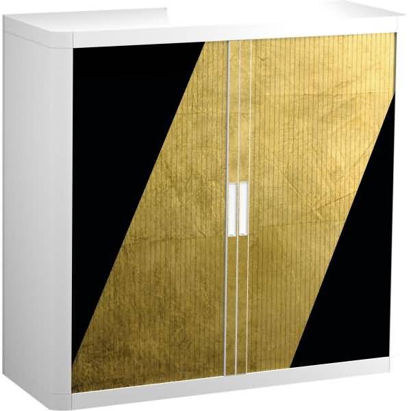Rollladenschrank easyoffice BxTxH 86x37,5x104cm schwarz/gold