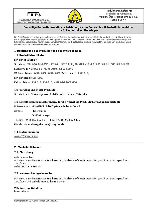 Fächerschleifer KM 613 Ø50xH20mm K.120 Korund Schaft-D.6mm KLINGSPOR