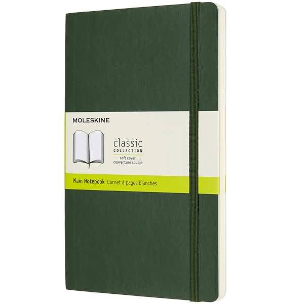 Notizbuch Large A5 blanko Softcover myrtengrün