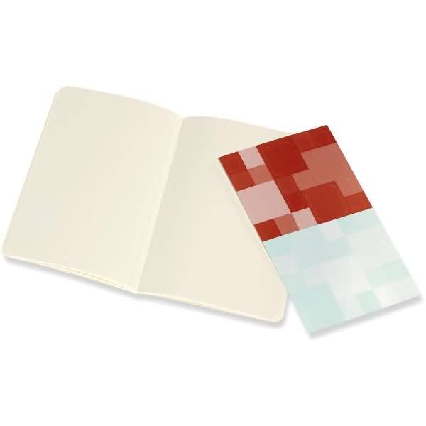 Notizheft Volant Pocket A6 blanko Softcover VE=2 Stück korallrot/aquamarinblau