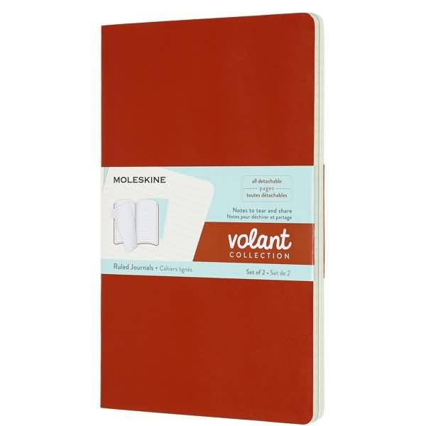 Notizheft Volant Large A5 liniert Softcover VE=2 Stück korallrot/aquamarinblau