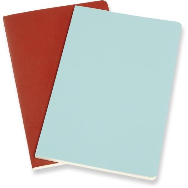 Notizheft Volant Large A5 liniert Softcover VE=2 Stück korallrot/aquamarinblau