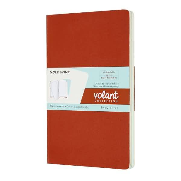 Notizheft Volant Large A5 blanko Softcover VE=2 Stück korallrot/aquamarinblau