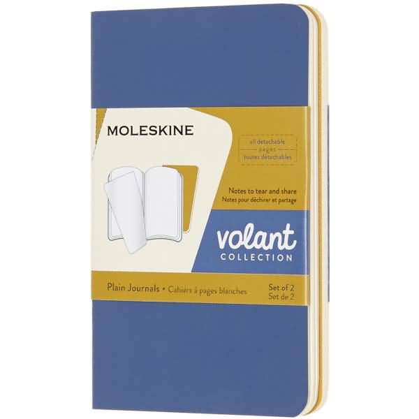 Notizheft Volant XS 6,5x10,5cm blanko Softcover VE=2 Stück vergissmeinnichtblau/bernsteingelb