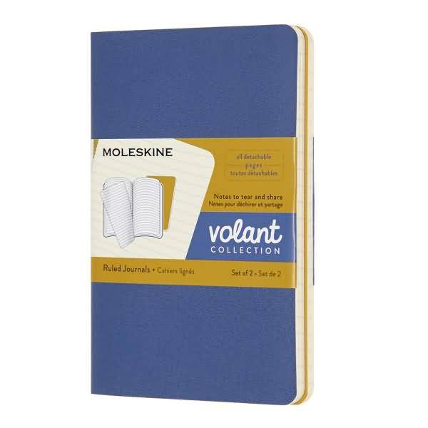 Notizheft Volant Pocket A6 liniert Softcover VE=2 Stück vergissmeinnichtblau/bernsteingelb