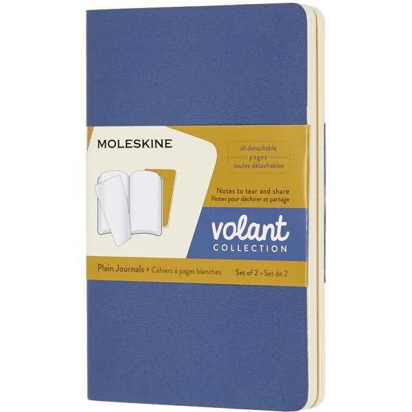 Notizheft Volant Pocket A6 blanko Softcover VE=2 Stück vergissmeinnichtblau/bernsteingelb