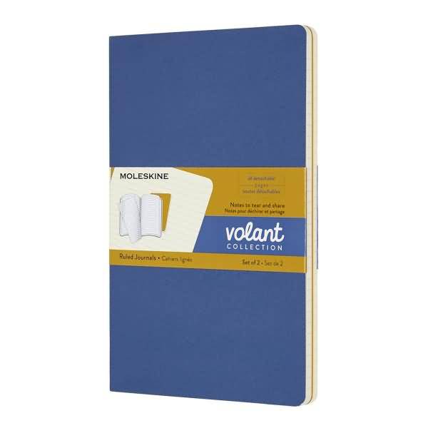 Notizheft Volant Large A5 liniert Softcover VE=2 Stück vergissmeinnichtblau/bernsteingelb