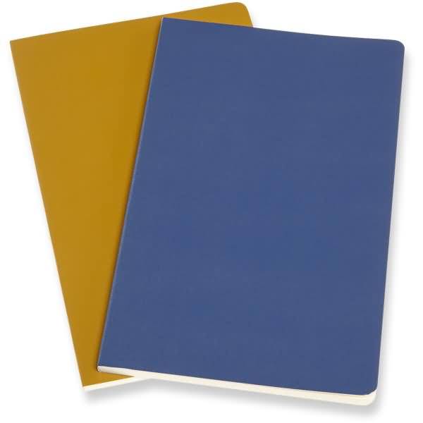 Notizheft Volant Large A5 liniert Softcover VE=2 Stück vergissmeinnichtblau/bernsteingelb
