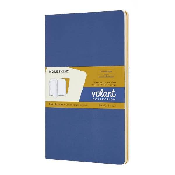 Notizheft Volant Large A5 blanko Softcover VE=2 Stück vergissmeinnichtblau/bernsteingelb