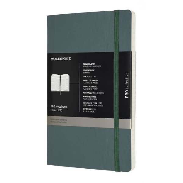 Professionelles Notizbuch Large A5 Softcover 96 Blatt waldgrün