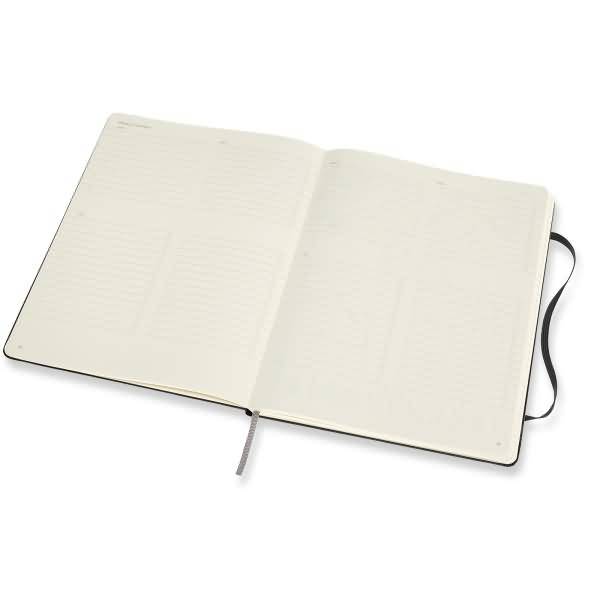 Professionelles Notizbuch XL 19x25cm Hardcover 96 Blatt schwarz