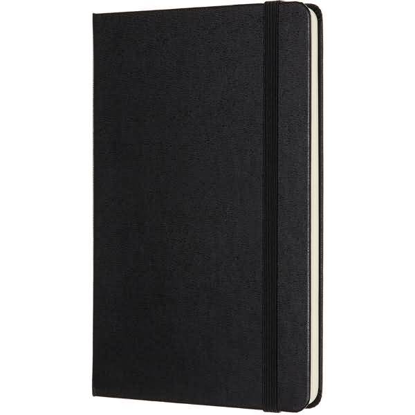 Notizbuch Medium 11,5x18cm blanko Hardcover 104 Blatt schwarz