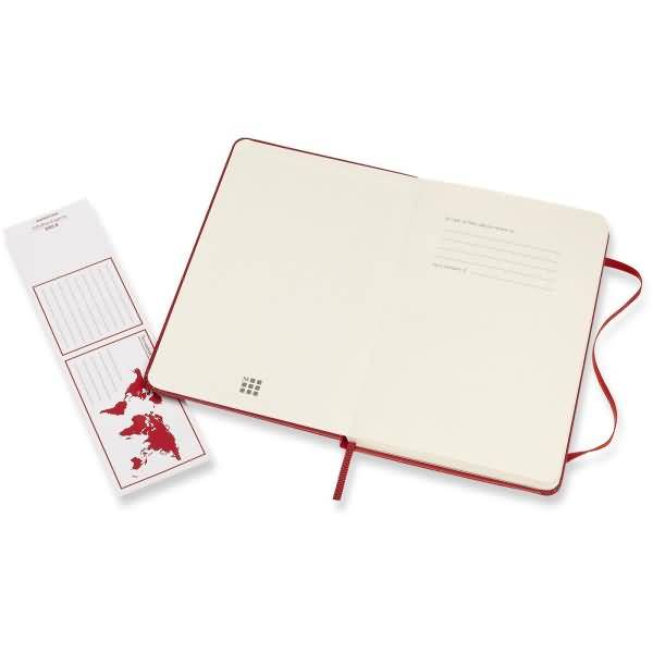 Notizbuch Medium 11,5x18cm liniert Hardcover 104 Blatt scharlachrot