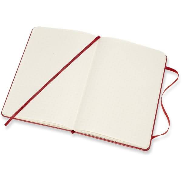 Notizbuch Medium 11,5x18cm Punktraster Hardcover 104 Blatt scharlachrot