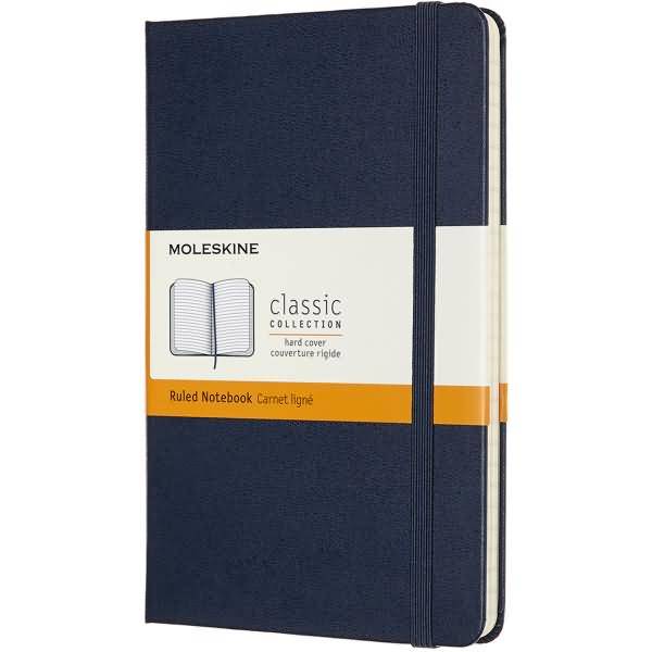 Notizbuch Medium 11,5x18cm liniert Hardcover 104 Blatt saphir
