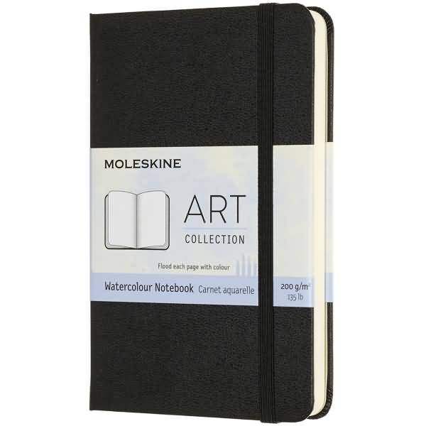 Aquarell-Notizbuch Pocket A6 200g/qm 30 Blatt Hardcover schwarz