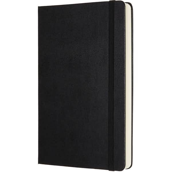 Notizbuch Large A5 blanko 200 Blatt Hardcover schwarz