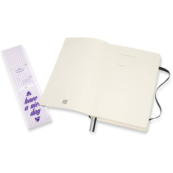 Notizbuch Large A5 kariert 200 Blatt Softcover schwarz