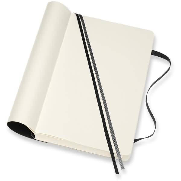 Notizbuch Large A5 blanko 200 Blatt Softcover schwarz