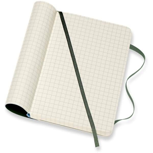 Notizbuch Pocket A6 kariert Softcover myrtengrün