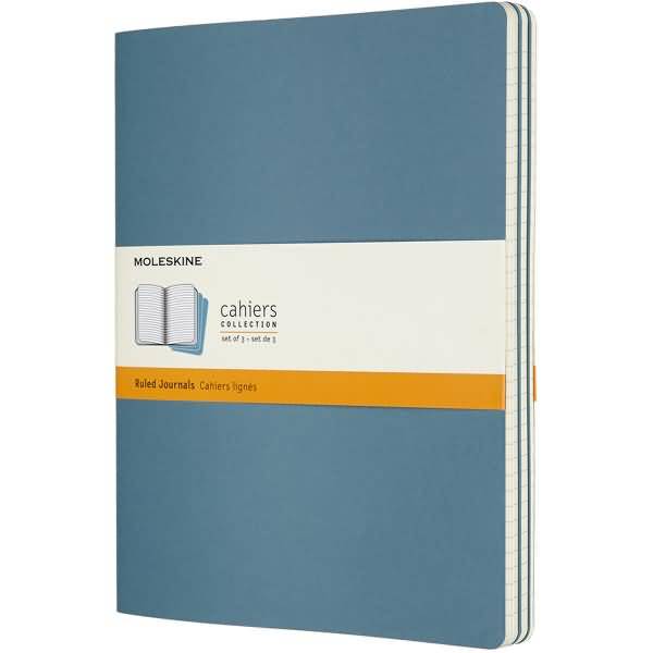 Notizheft Cahier XL 19x25cm liniert Kartoneinband VE=3 Stück lebhaftes blau