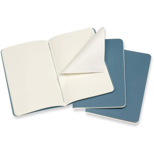 Notizheft Cahier Pocket A6 blanko Kartoneinband VE=3 Stück lebhaftes blau